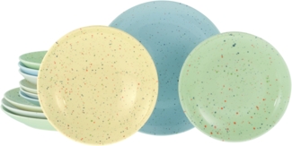 CreaTable, 24281, Serie Confetti Bunt, 12-teiliges Geschirrset für 4 Personen Bunt