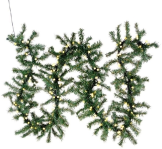 Nipach LED-Girlande Weihnachtsgirlande Tannengirlande 2x2,7 m je 200 LED 230V mit Timer