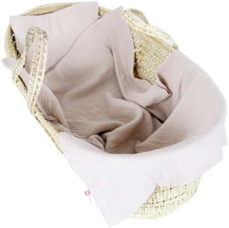 Babydecke BabyLux Musselin Decke 75x100cm +Kissen für Kinderwagen Wiege Babybett, BabyLux, KM3 - Beige