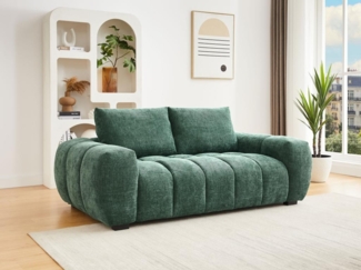 Vente-unique - Sofa 3-Sitzer - Strukturstoff - Grün - BERENIA