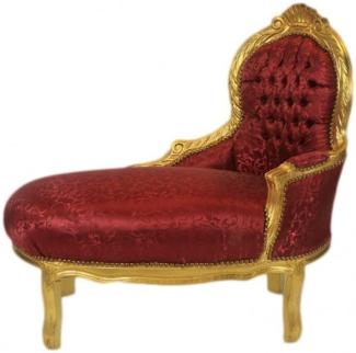 Casa Padrino Barock Kinder Chaiselongue Bordeaux Muster / Gold - Kindermöbel