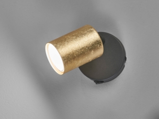 Fischer & Honsel 30497 LED Wandleuchte Vano sandschwarz blattgoldfarben GU10