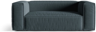 Micadoni Sofa Nuria 2-Sitzer Strukturierter Stoff Dunkel Petrol