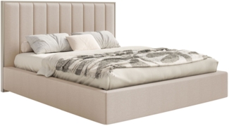 Selsey 'Togents' Polsterbett 140x200 mit Chenillebezug und Bettkasten, Beige