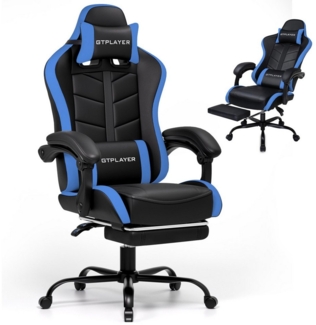 GTPLAYER Gaming-Stuhl Gamer Stuhl, Ergonomischer Bürostuhl mit Fußstütze, Kopfstütze und Lendenstütze