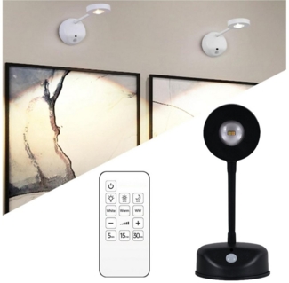 Refttenw Bilderleuchte LED Wandleuchte Innen LED Wandlampe mit Bewegungssensor, Timer, Dimmbar, Touch-Steuerung, 3 Helligkeitsstufen 3 Farbtemperaturen, LED fest integriert, Natürliches, Weißes, Warmweiß, 360° Wandlampe mit Fernbedienung, für Schlafzim...