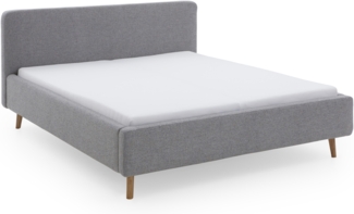 Polsterbett >Mattis< Liegefläche 180x200cm, Hevre grau, Stellmaß: 201x105x218cm (BxHxT)