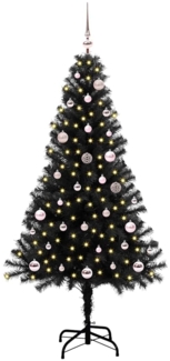 vidaXL Weihnachtsbaum mit 150 LEDs mit Ständer Schwarz 150 cm PVC 3396467