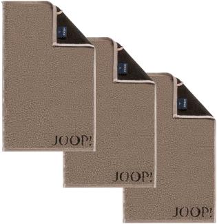 JOOP! Gästetuch Classic Frottierkollektion, 3er Pack - Walkfrottier Mocca 30x50cm