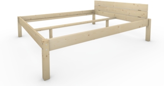 Pfostenbett Massivholzbett (Fichte) "Daybett" 180 x 220 cm 48 cm Holzbett 300kg