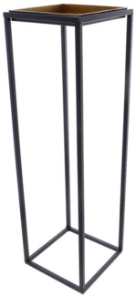 MICA Blumentopf Pflanzständer Säule schwarz/gold - ca. 24 x 24 x 80 cm