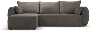 Micadoni Ecksofa Kaelle 4-Sitzer mit Schlaffunktion Chenille Grau Links