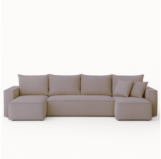 NEXT COLLECTION Ecksofa VELO U, Funktion Schlafen, Behälter für Bettzeug, lose Zierkissen mit Reißverschlüssen
