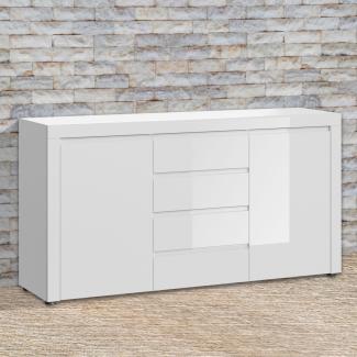 Kommode Carini Sideboard 152cm grifflos 2-türig mit 4 Schublade