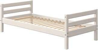 Einzelbett Classic , Echtholz , Weiß , 100 x 67 x 210 cm