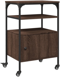 vidaXL Druckerständer 3 Ablagen Braun Eichen-Optik 50x40x76 cm 842295