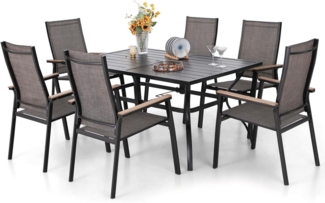 Gartenmöbel Set Terrasse Gartentisch 6 Stühle Textilene Bistro 6er Set Outdoor
