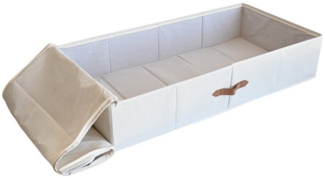hausleben Organizer Große Unterbett-Aufbewahrungsbox, faltbar mit Griffen, verstärkt mit Karton - 90 x 45 x 18 cm