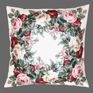 texpot Kissenhülle Kissenhülle 40 x 40 cm weiß bunt mit Rosen Frühling, (1 Stück)