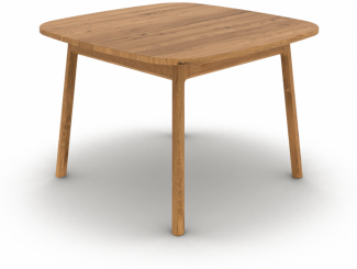 Esstisch Swig aus Wildeiche massiv geölt 100x110 Ausziehbar auf 150 cm Holzbeine