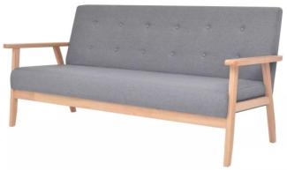 vidaXL 3-Sitzer-Sofa Stoff Hellgrau 244650