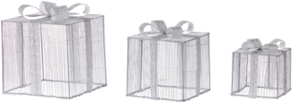 Gartendekoration LED ARNES Weihnachtsgeschenke 25 20 15 cm Silber