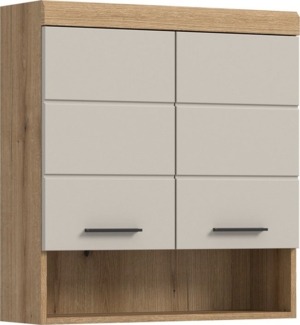 furnling Hängeschrank Scott 2 Türen, 1 offenes Fach, Stauraum, Badmöbel, Badschrank, 74 cm breit