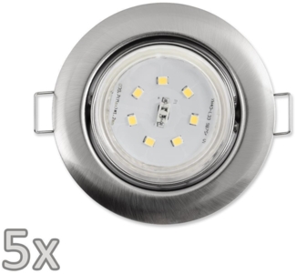 Einbauleuchten-Set McShine, 5xRahmen, 5xLED-Strahler, GU10, 3W, 300 lm