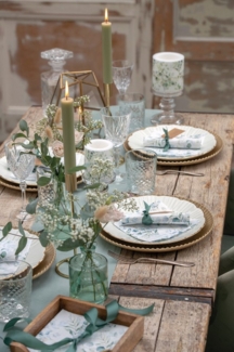 Ambiente® Vorratsdose Eucalyptus all over, Porzellan, (2-tlg, Vorratsdose mit Deckel), Porzellan Bambusdeckel New Bone China Ø 10cm Höhe 13,5cm Volumen 0,62l