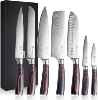 XL Premium Messerset 7-teilig Profi Kochmesser Küchenmesser Sehr Scharfe Klinge