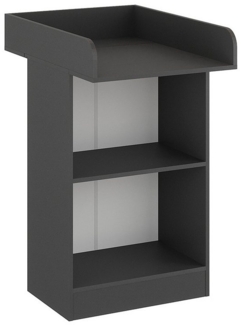KOMTO Wickelkommode Anthrazit - Wickeltisch Schmal, Baby Kommode mit Wickelaufsatz abnehmbar, Baby Changing Table | Lulliblox M1