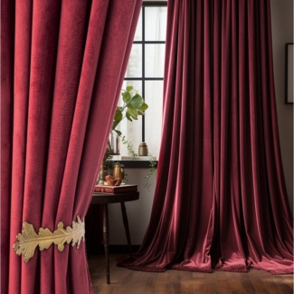 BTTO V&G Verdunkelungsvorhang Samtvorhang Fertiggardinen 1er Set Thermovorhang Schalldämmend (1 St), Blickdicht Gardine,Multifunktionsband