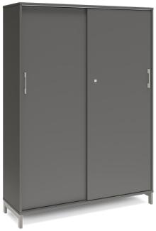 Büroschrank DNA 1200x1660 mm Anthrazit/Aluminiumgrau Schiebetür 4A4