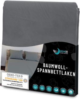 Dreamzie - Spannbettlaken 80x200 cm - Baumwolle Oeko Tex Zertifiziert - Anthrazitgrau - 100% Jersey Spannbetttuch 80x200