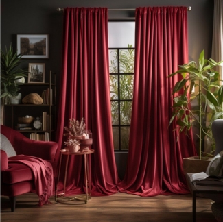 LMaxhome Verdunkelungsvorhang Blickdicht Samt Velvet Vorhang Gardinen Thermo Weihnachtsvorhänge Deko, (2 St), verdunkelnd, 132x213 cm/244cm/274cm/305cm, Winter Verdickt