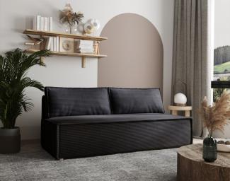 Sofa Designersofa EMMA 3-Sitzer mit Schlaffunktion in Stoff Zoom Anthrazit