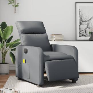 vidaXL Massagesessel Elektrisch Grau Kunstleder 3206745