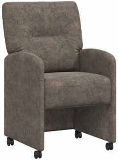 vidaXL Esszimmerstühle mit Rollen 2 pcs Dunkelgrau 57 x 67 x 95 cm 42017845