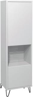 Vitrinenschrank Erna 41x32x147 Kreidegrau matt Lack 14749-D