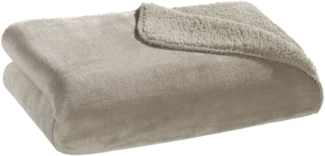 Wohndecke SEBASTIAN, Taupe, 150 x 200 cm, Polyester, casa NOVA, wendbar
