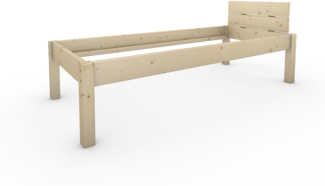 Pfostenbett Massivholzbett (Fichte) "Daybett" 80 x 200 cm 48 cm Holzbett 300kg