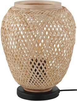 Eglo 43263 NATURE Tischleuchte DEMBLEBY Holz natur E27 1X40W H:25cm Ø20cm mit Kabelschalter