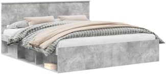 vidaXL Bettrahmen mit Kopfteil Beton 200x200 cm Holzwerkstoff 3407835