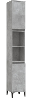 vidaXL Badschrank Betongrau 30x30x190 cm Holzwerkstoff 819800