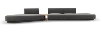 Micadoni Modulares Sofa Miley 5-Sitzer ohne Armlehnen Links Samtstoff Hellgrau