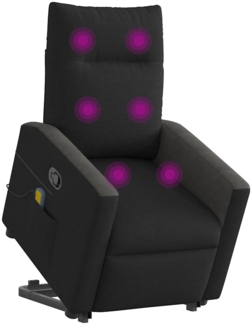 vidaXL Massagesessel mit Aufstehhilfe Schwarz Stoff 3324061
