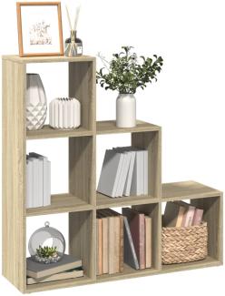 vidaXL Raumteiler-Bücherregal 3 Etagen Sonoma-Eiche 99x29x99 cm 857960