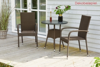 LC Garden Stapelstuhl Lübeck Stapelstuhl braun Armlehnstuhl Balkonstuhl