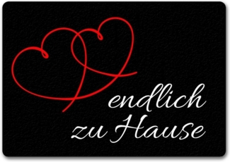 speecheese Fußmatte Fussmatte Endlich zu Hause mit lustigem Spruch schwarz