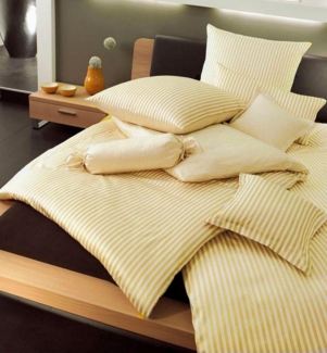 Hochwertige Janine Mako-Satin BETTWÄSCHE MODERN CLASSIC 3912 in verschiedenen Größen und Farben 200x200 / 80x80 cm hellgelb 13